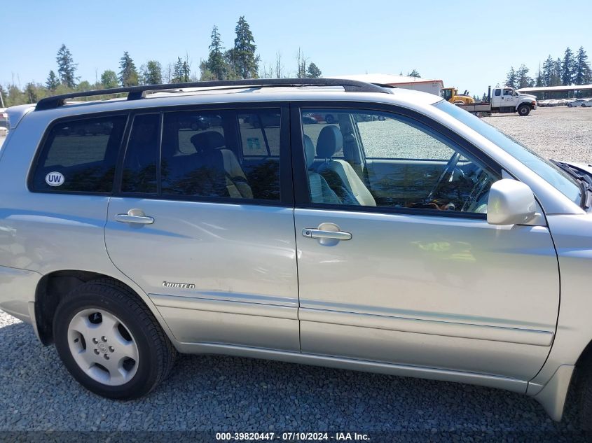 2006 Toyota Highlander Limited V6 VIN: JTEEP21A360185962 Lot: 39820447