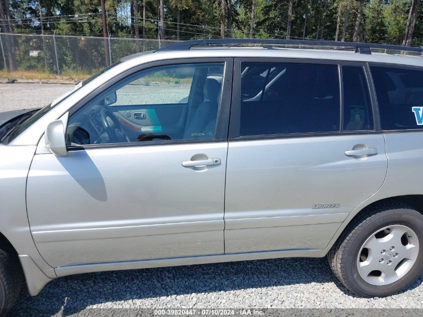 2006 Toyota Highlander Limited V6 VIN: JTEEP21A360185962 Lot: 39820447