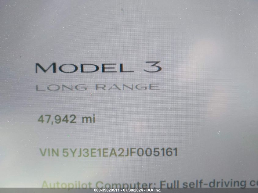 2018 TESLA MODEL 3 - 5YJ3E1EA2JF005161