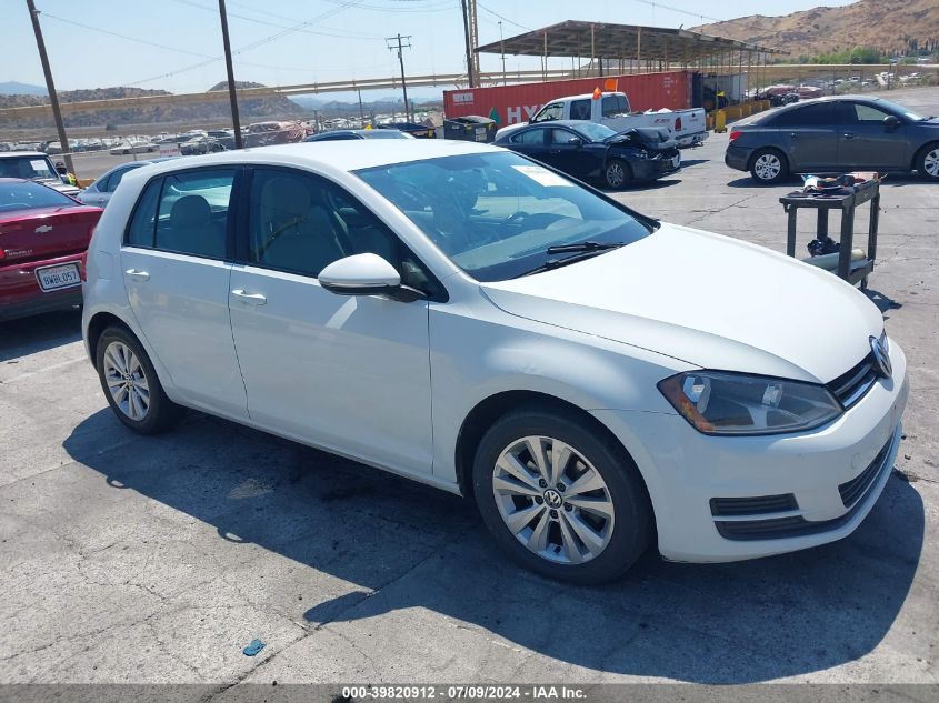 2015 Volkswagen Golf Tdi S 4-Door VIN: 3VW2A7AU7FM096969 Lot: 39820912