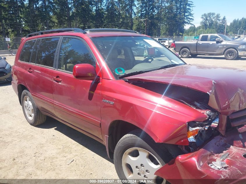 2004 Toyota Highlander Limited V6 VIN: JTEEP21AX40062172 Lot: 39820937
