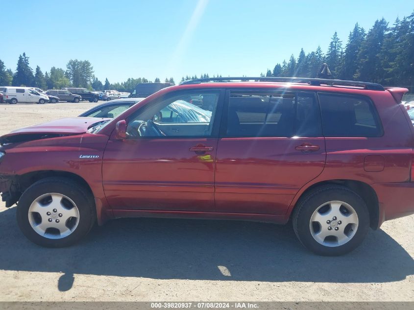 2004 Toyota Highlander Limited V6 VIN: JTEEP21AX40062172 Lot: 39820937