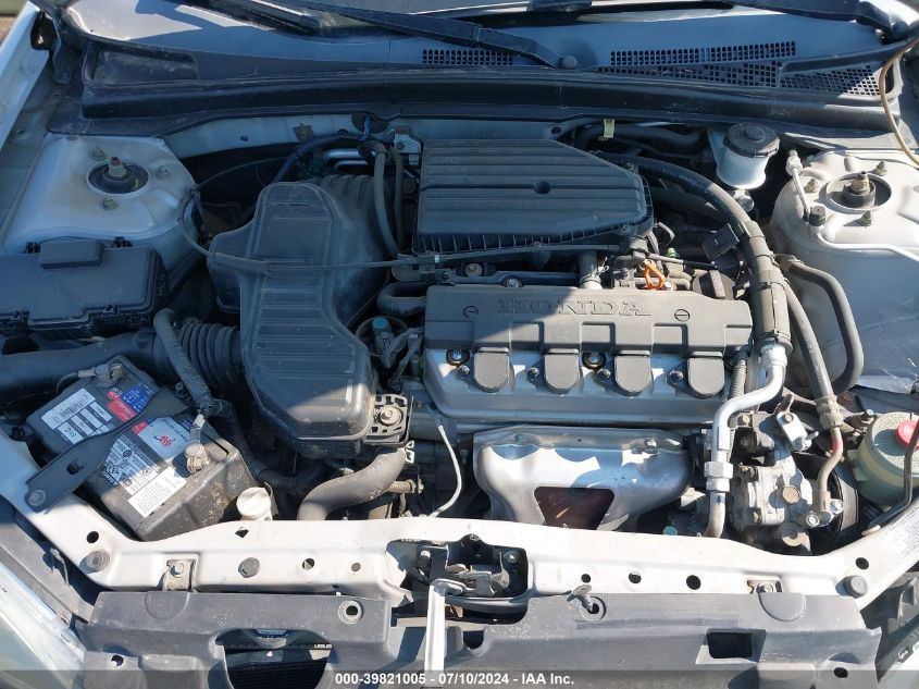 2004 Honda Civic Vp VIN: 2HGES16374H574220 Lot: 39821005