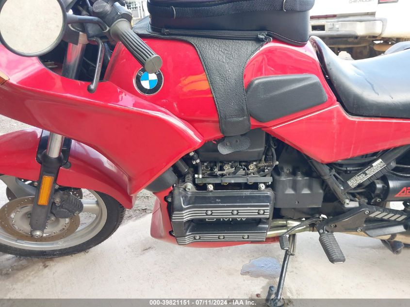 1991 BMW K75 S VIN: WB1057207M0153002 Lot: 39821151