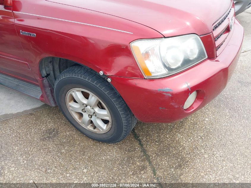 2002 Toyota Highlander Limited V6 VIN: JTEGF21A020045552 Lot: 39821228