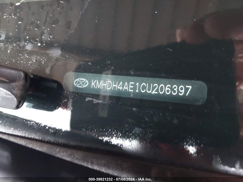 2012 Hyundai Elantra Limited (Ulsan Plant) VIN: KMHDH4AE1CU206397 Lot: 39821232