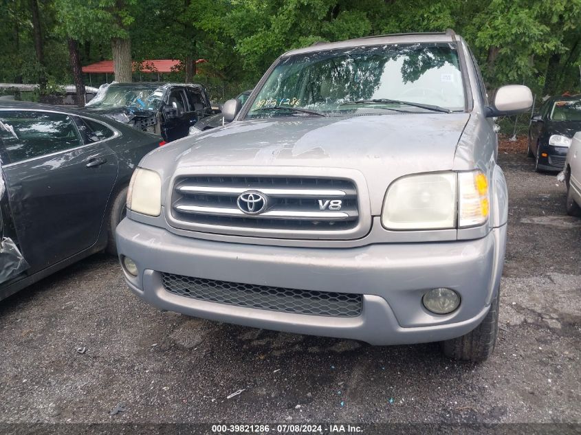 2001 Toyota Sequoia Limited V8 VIN: 5TDZT38A71S044122 Lot: 39821286