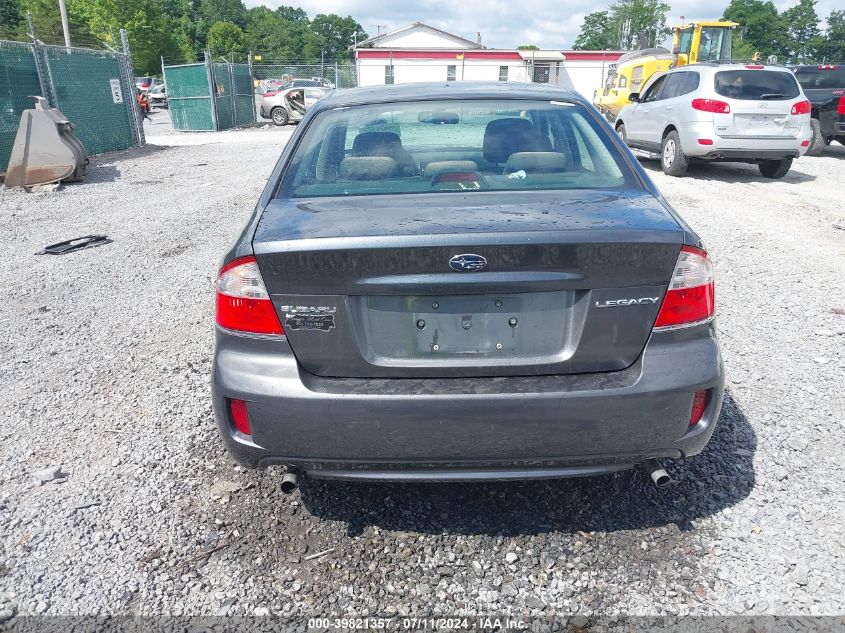 2009 Subaru Legacy 2.5I VIN: 4S3BL616596234005 Lot: 39821357