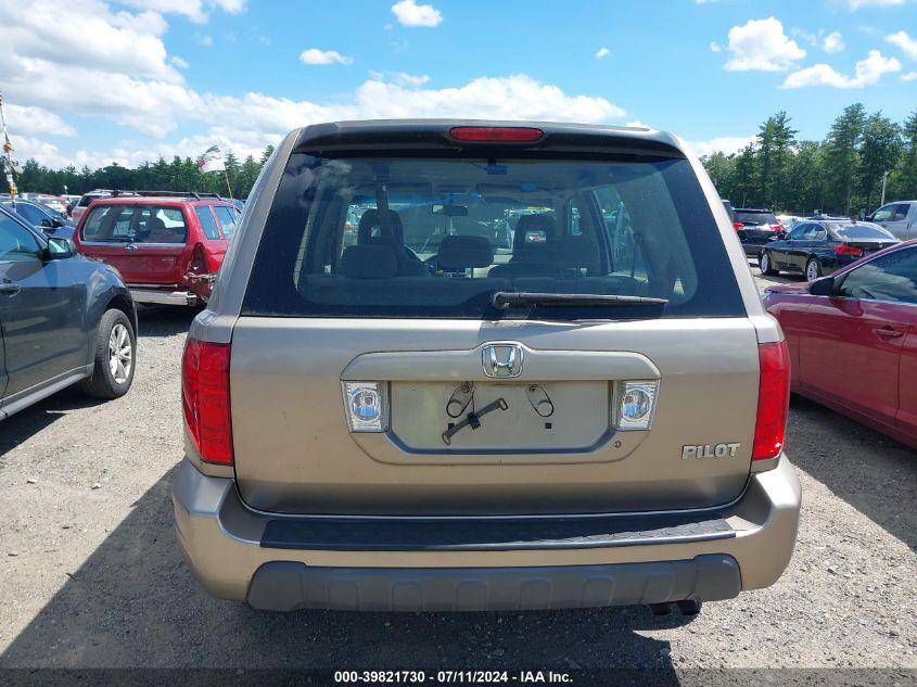 2005 Honda Pilot Lx VIN: 2HKYF18125H544398 Lot: 39821730