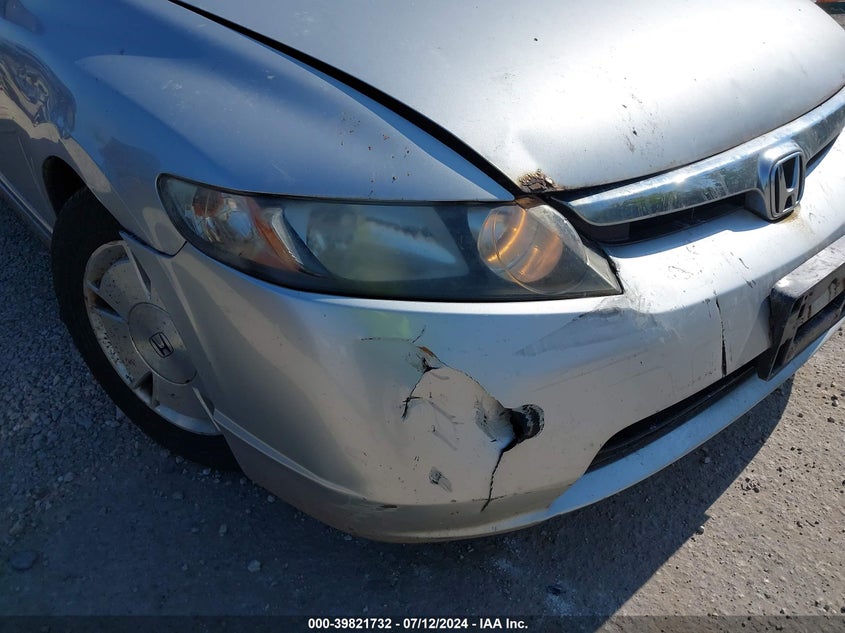 2007 Honda Civic Hybrid VIN: JHMFA36267S010787 Lot: 39821732