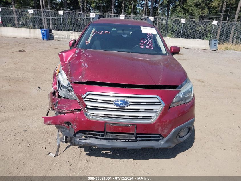 2016 Subaru Outback 2.5I Premium VIN: 4S4BSACC5G3273938 Lot: 39821851