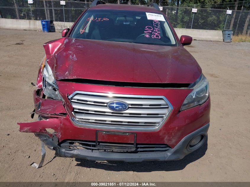 2016 Subaru Outback 2.5I Premium VIN: 4S4BSACC5G3273938 Lot: 39821851