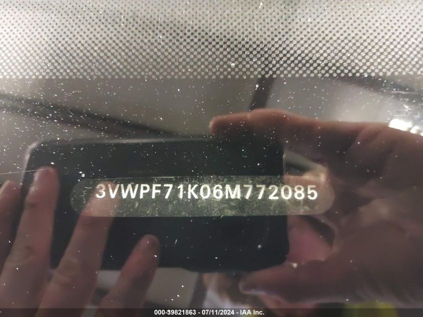2006 Volkswagen Jetta Value Edition VIN: 3VWPF71K06M772085 Lot: 39821863