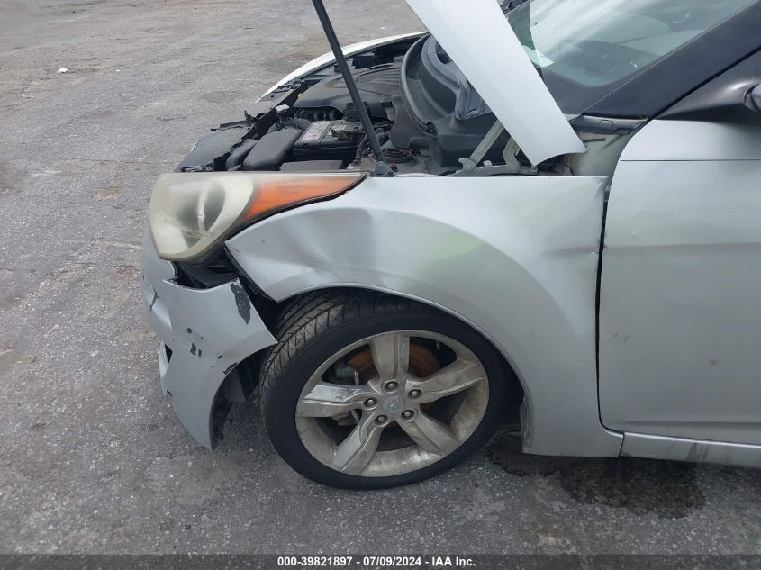 2013 Hyundai Veloster Base W/Black VIN: KMHTC6AD2DU161291 Lot: 39821897