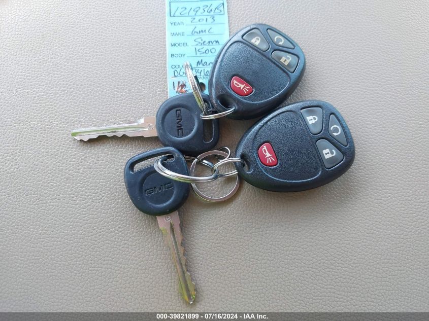 2013 GMC Sierra 1500 K1500 Sle VIN: 3GTP2VE71DG334602 Lot: 39821899