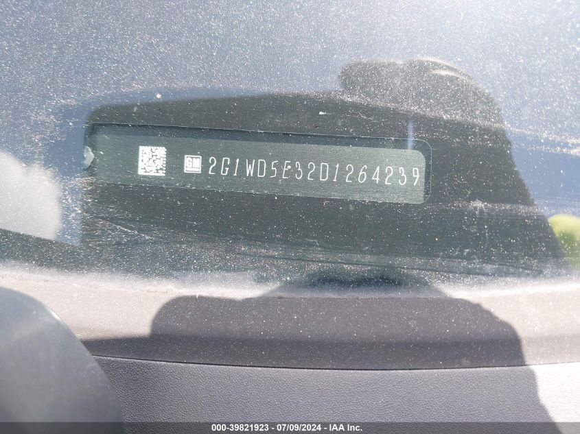 2013 Chevrolet Impala Police VIN: 2G1WD5E32D1264239 Lot: 39821923