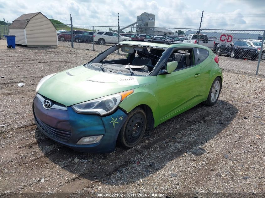 2012 Hyundai Veloster Base W/Black VIN: KMHTC6ADXCU056383 Lot: 39822192