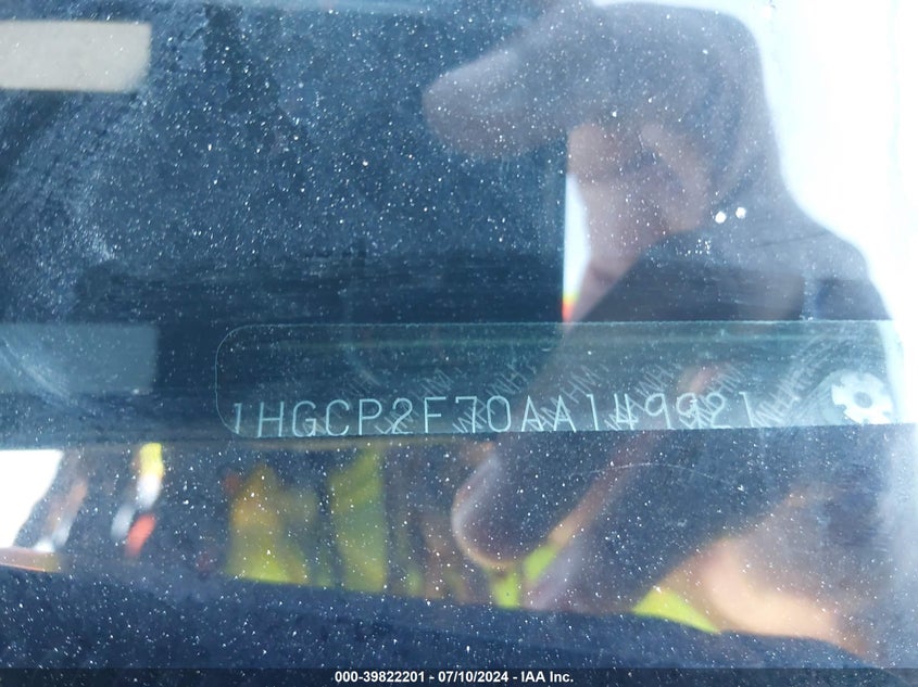 2010 Honda Accord Ex VIN: 1HGCP2F70AA149921 Lot: 39822201