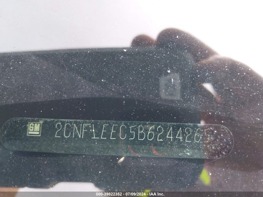 2011 Chevrolet Equinox 1Lt VIN: 2CNFLEEC5B6244265 Lot: 39822352