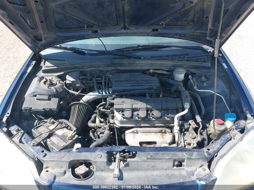 2003 Honda Civic Lx VIN: 2HGES16513H549166 Lot: 39822382