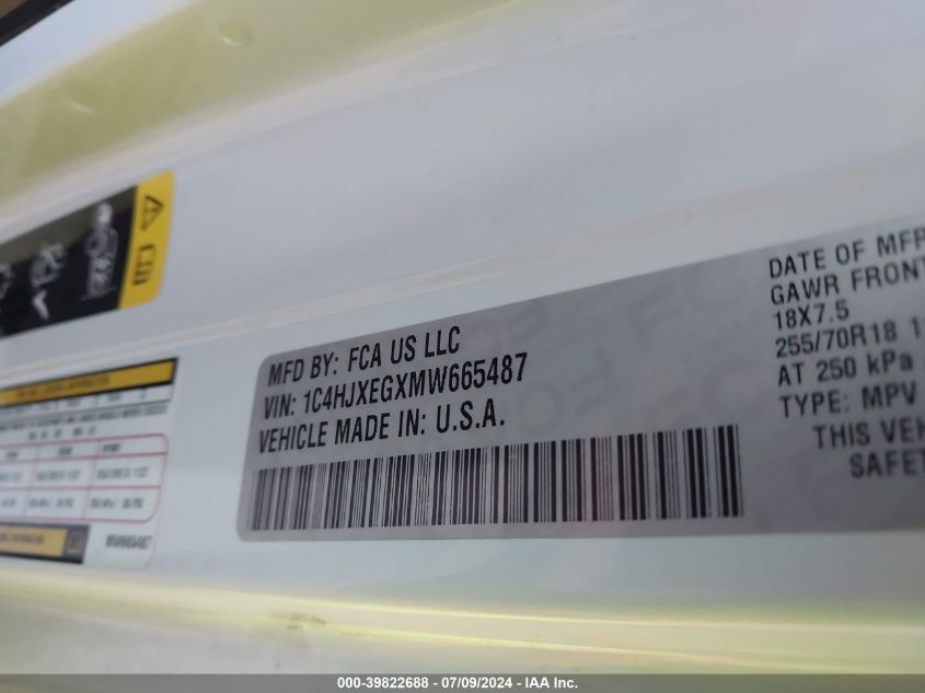2021 JEEP WRANGLER UNLIMITED SAHARA 4X4 - 1C4HJXEGXMW665487