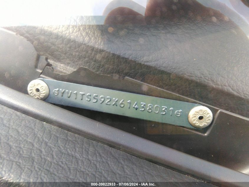 2006 Volvo S80 2.5T VIN: YV1TS592X61438031 Lot: 39822933