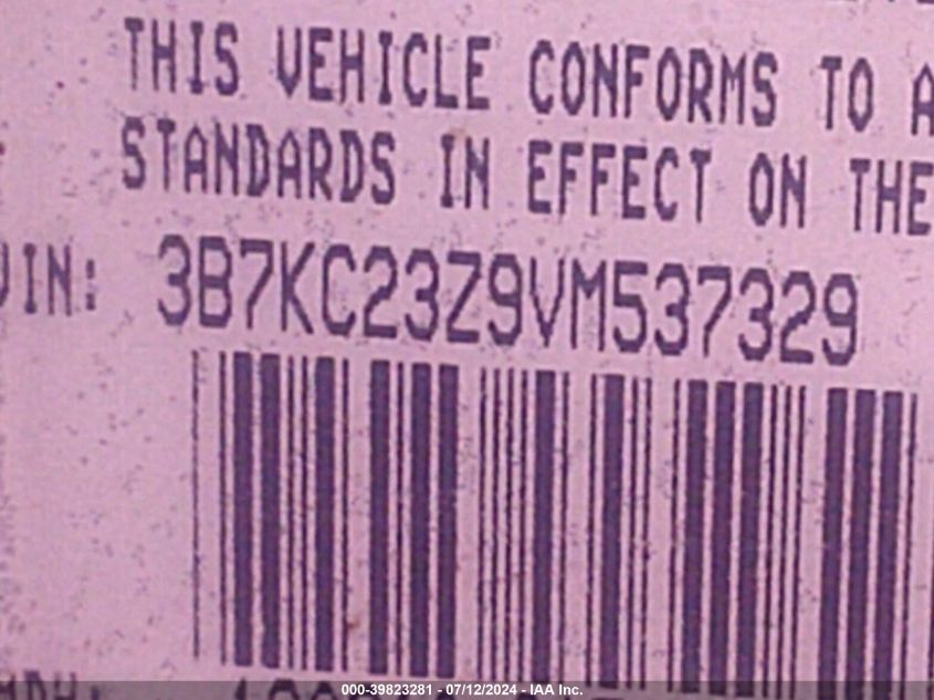 3B7KC23Z9VM537329 | 1997 DODGE RAM 2500