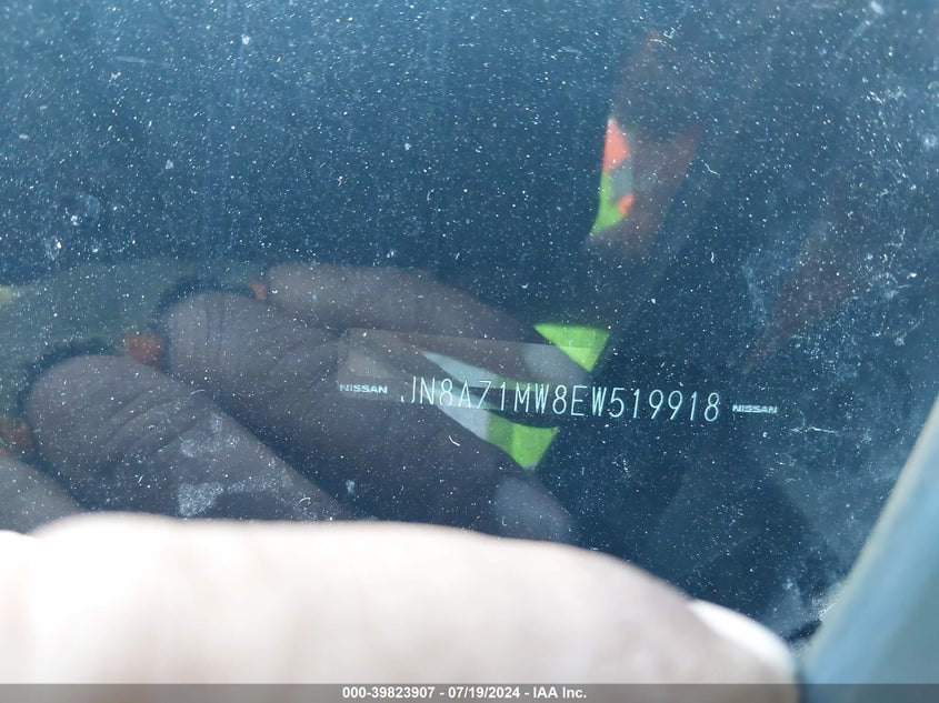 2014 Nissan Murano S/Sl/Sv/Le VIN: JN8AZ1MW8EW519918 Lot: 39823907