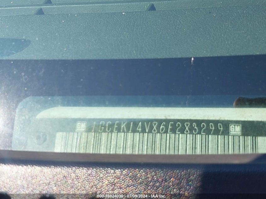 2006 Chevrolet Silverado K1500 VIN: 1GCEK14V86E283299 Lot: 39824030