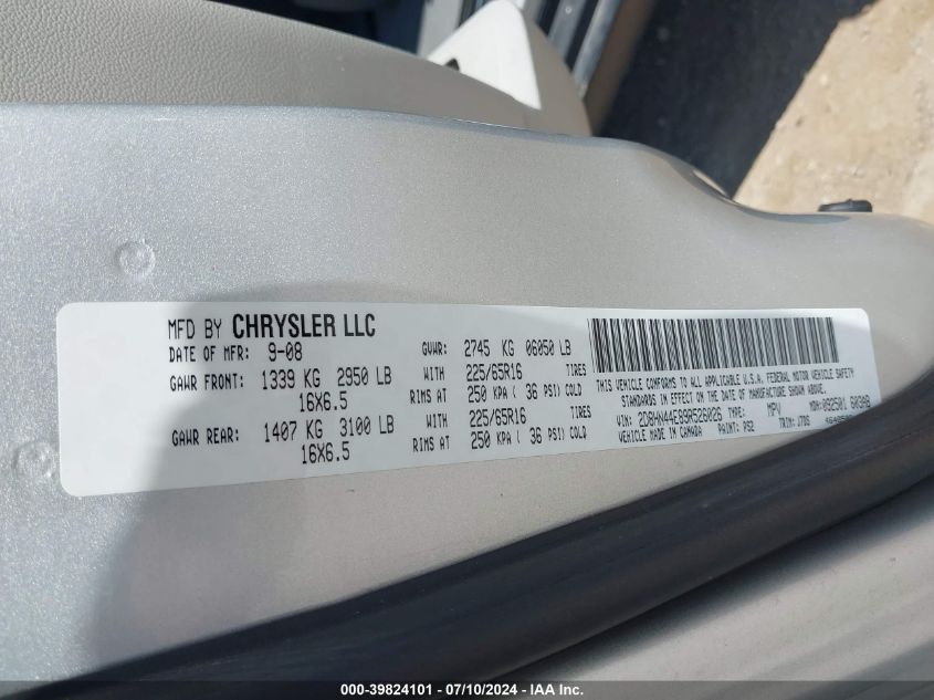 2009 Dodge Grand Caravan Se VIN: 2D8HN44E89R526026 Lot: 39824101