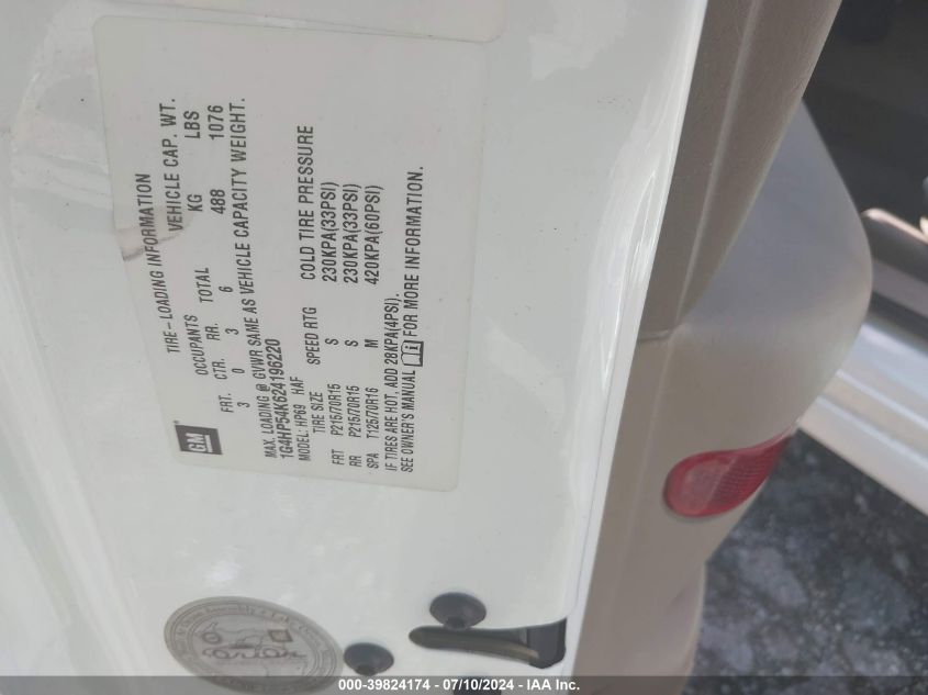 2002 Buick Lesabre Custom VIN: 1G4HP54K624196220 Lot: 39824174