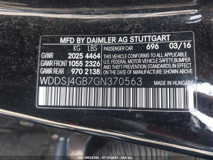 WDDSJ4GB7GN370563 2016 Mercedes-Benz Cla 250 4Matic