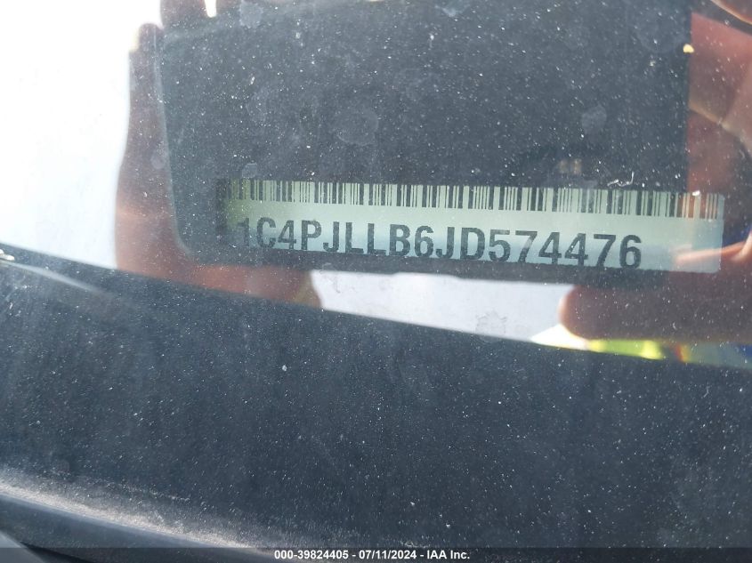 2018 Jeep Cherokee Latitude Plus Fwd VIN: 1C4PJLLB6JD574476 Lot: 39824405