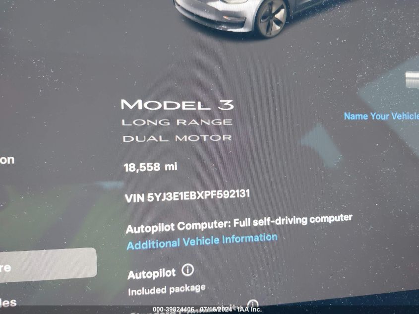 2023 TESLA MODEL 3 LONG RANGE DUAL MOTOR ALL-WHEEL DRIVE - 5YJ3E1EBXPF592131