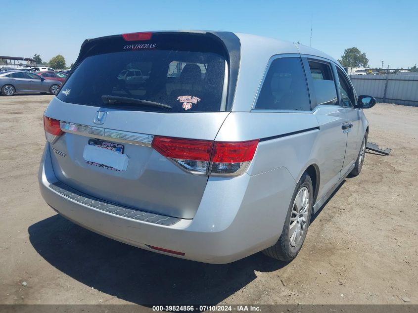 2014 Honda Odyssey Lx VIN: 5FNRL5H25EB123738 Lot: 39824856