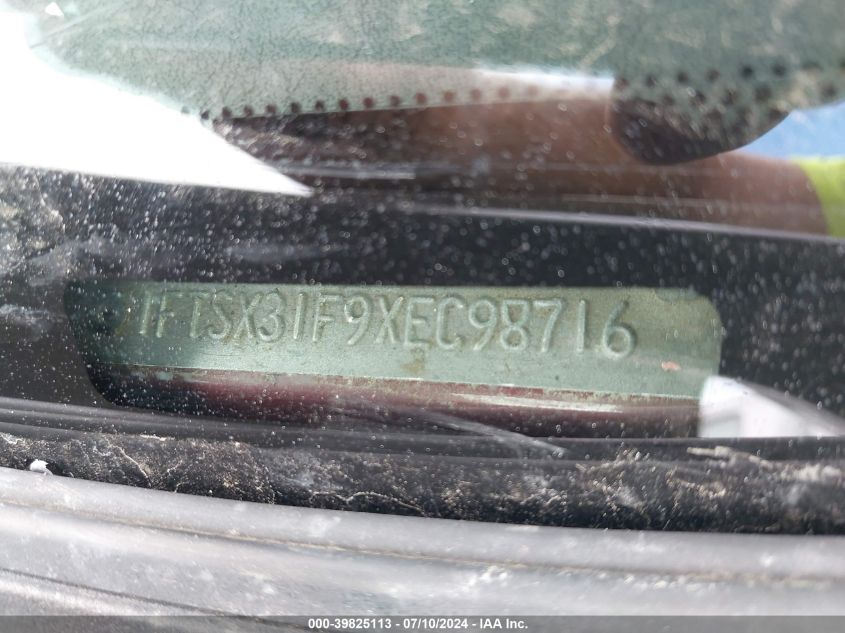 1999 Ford F-350 Lariat/Xl/Xlt VIN: 1FTSX31F9XEC98716 Lot: 39825113