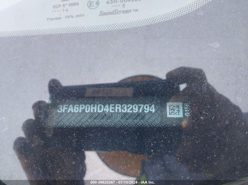 2014 Ford Fusion Se VIN: 3FA6P0HD4ER329794 Lot: 39825267