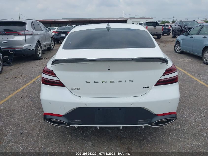 2022 Genesis G70 3.3T Rwd VIN: KMTG54TE1NU090923 Lot: 39825322