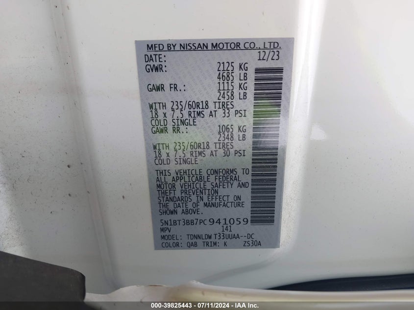 2023 NISSAN ROGUE SV INTELLIGENT AWD - 5N1BT3BB7PC941059