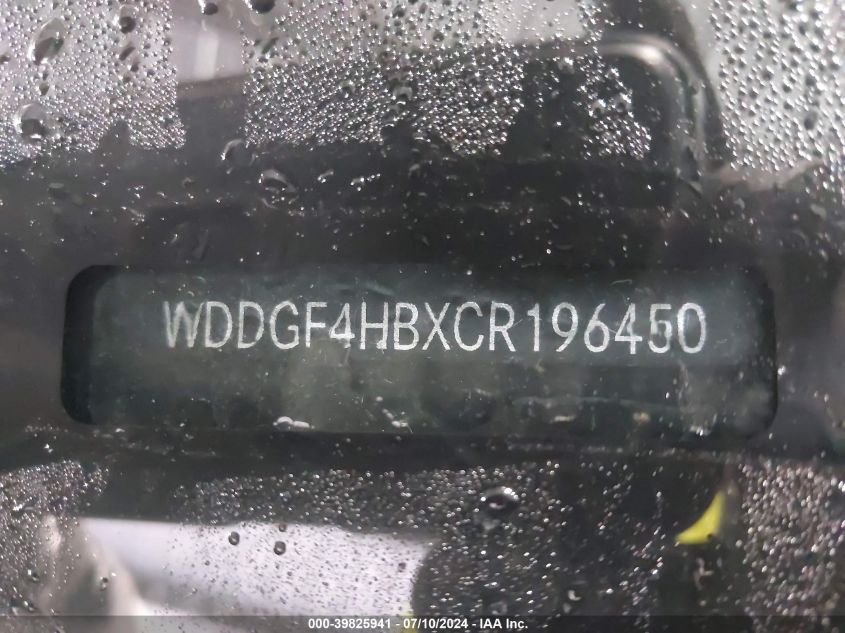 2012 Mercedes-Benz C 250 Luxury/Sport VIN: WDDGF4HBXCR196450 Lot: 39825941