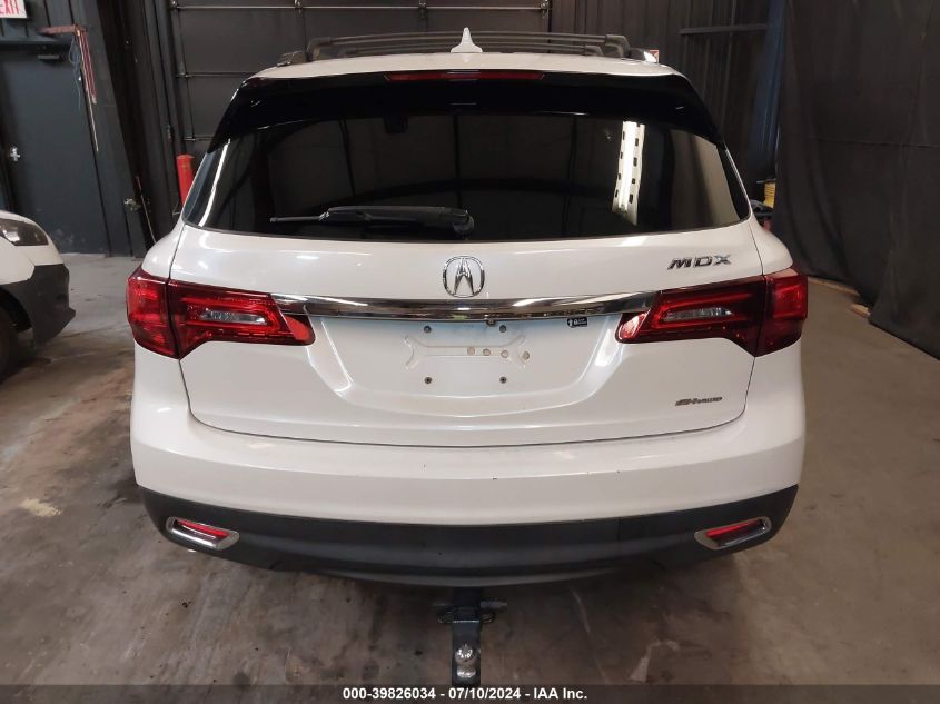 2014 Acura Mdx Technology Pkg W/Entertainment Pkg VIN: 5FRYD4H65EB011056 Lot: 39826034