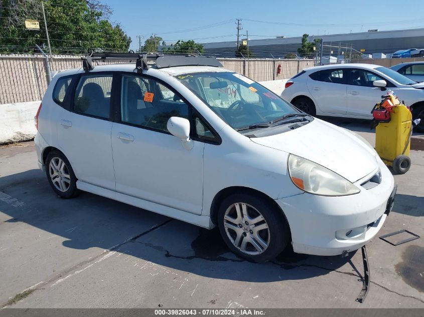 2007 Honda Fit S VIN: JHMGD38647S039278 Lot: 39826043