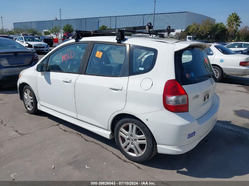 2007 Honda Fit S VIN: JHMGD38647S039278 Lot: 39826043