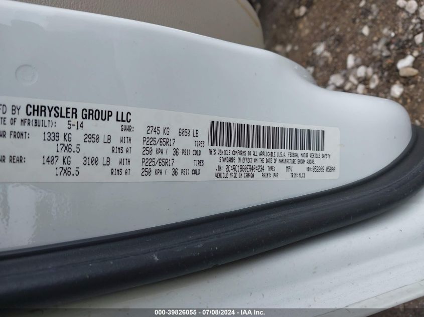 2014 Chrysler Town & Country Touring VIN: 2C4RC1BG0ER404234 Lot: 39826055