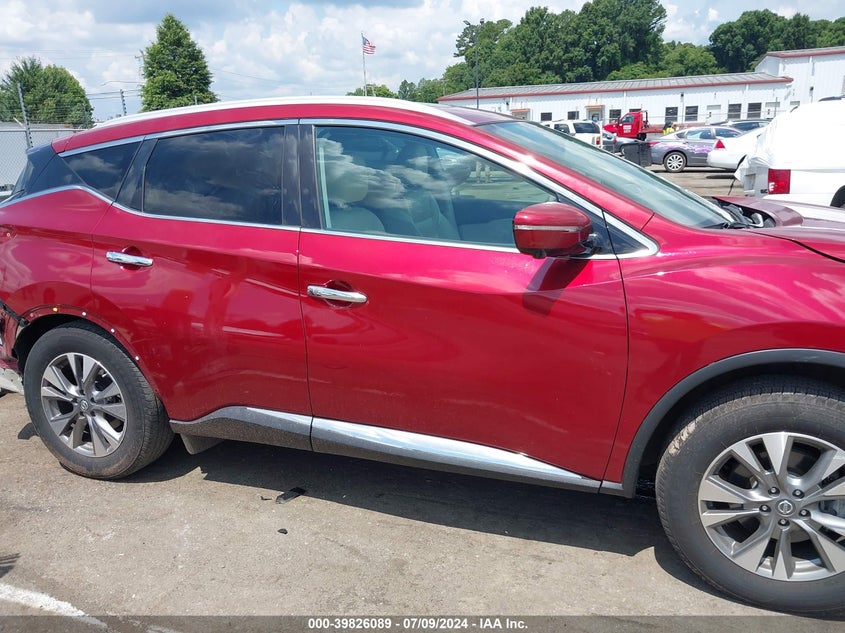 2015 Nissan Murano Sl VIN: 5N1AZ2MG5FN263475 Lot: 39826089