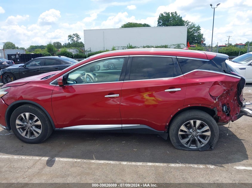 2015 Nissan Murano Sl VIN: 5N1AZ2MG5FN263475 Lot: 39826089