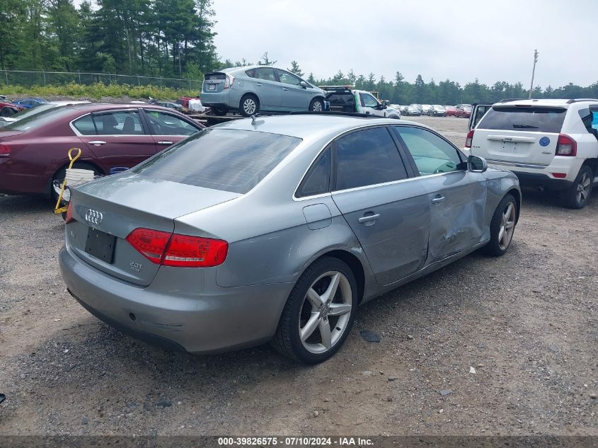 2010 Audi A4 2.0T Premium VIN: WAUFFAFL2AN067281 Lot: 39826575