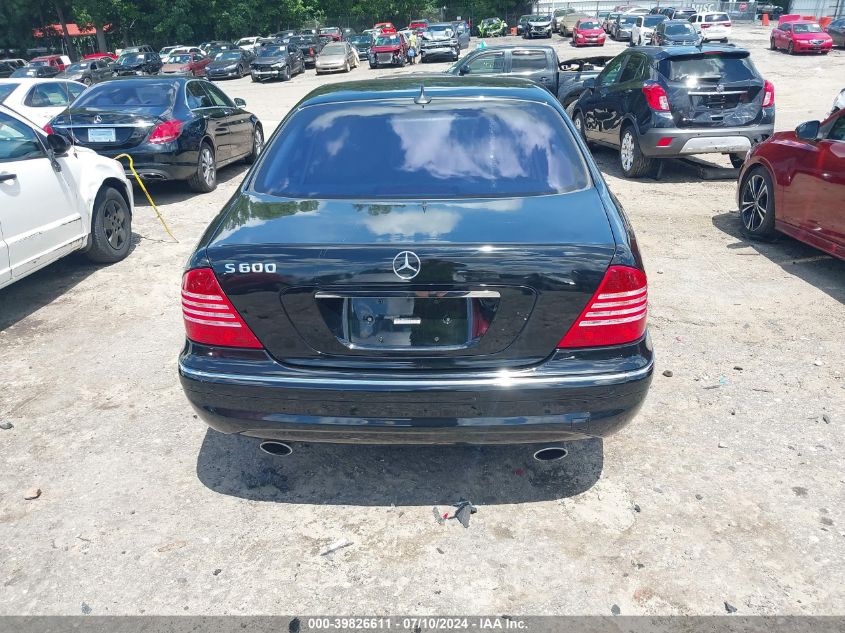 2002 Mercedes-Benz S 600 600 VIN: WDBNG78J62A301617 Lot: 39826611