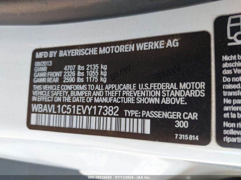 WBAVL1C51EVY17382 2014 BMW X1 xDrive28I