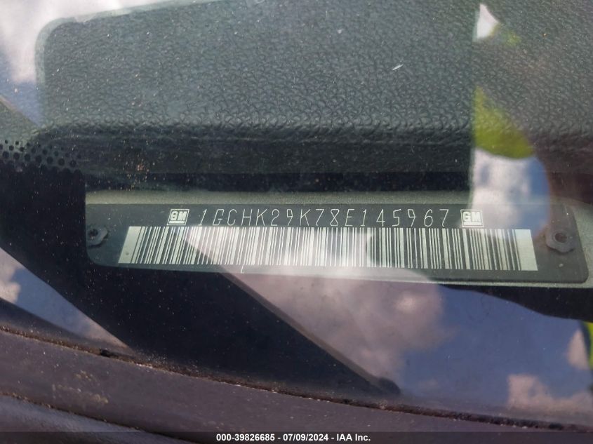 2008 Chevrolet Silverado 2500Hd Lt1 VIN: 1GCHK29K78E145967 Lot: 39826685